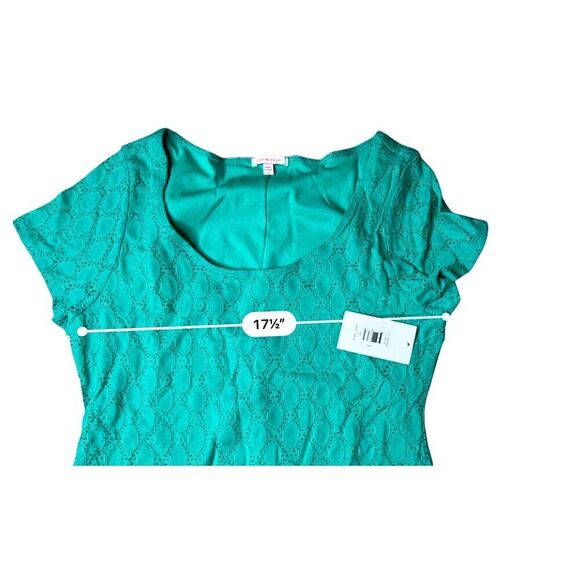 Isaac Mizrahi Green Knit Eyelet Shift Dress XL NWT Designer‎ Summery Casual - Picture 7 of 12